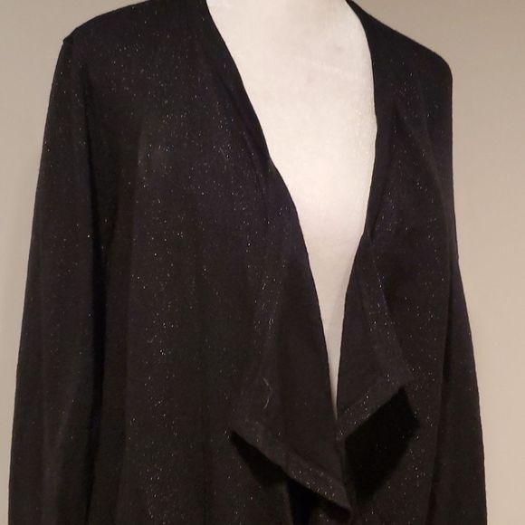 White House Black Market black shimmer long sleeve sweater, S - Picture 2 of 6